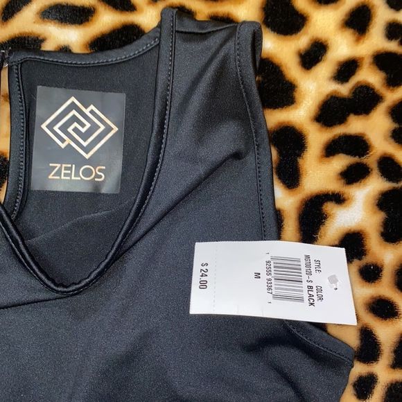 NWT ZELOS striped Cropped tape top size medium - Picture 3 of 4